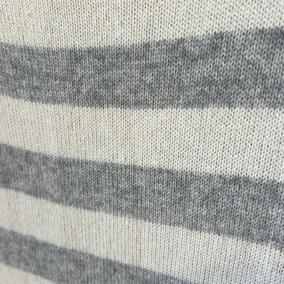 Athleta Backcountry Cashmere Gray Ivory Striped Sweater Crewneck Womens Large - Picture 7 of 16